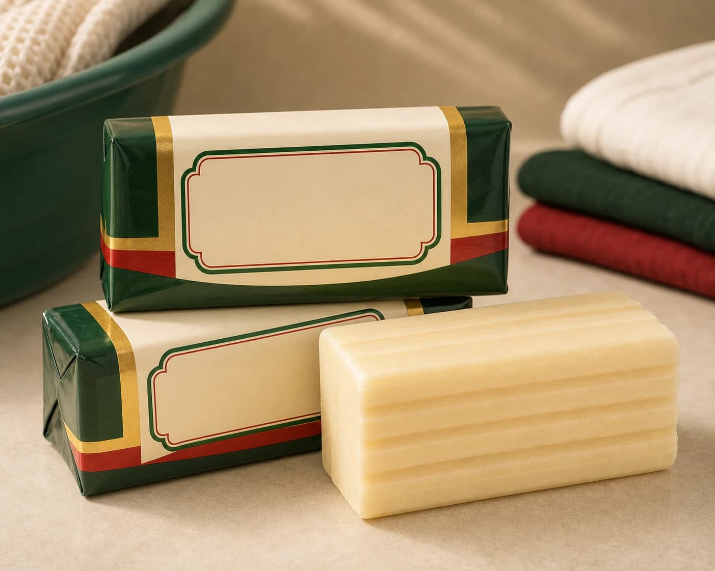 JP Soap — Tough-clean laundry bar.